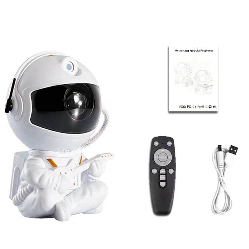 Premium Galaxy & Star Projector — Astronaut LED Night Light for Home & Children