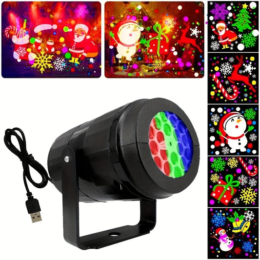 Snowflake Christmas Laser Light – 16 Patterns, Waterproof, Rotating LED Decor