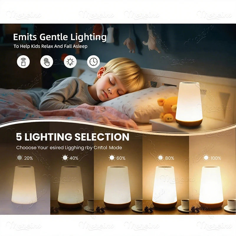Premium RGB Colour-Changing Night Lamp — Touch & Remote Control, Portable & Rechargeable