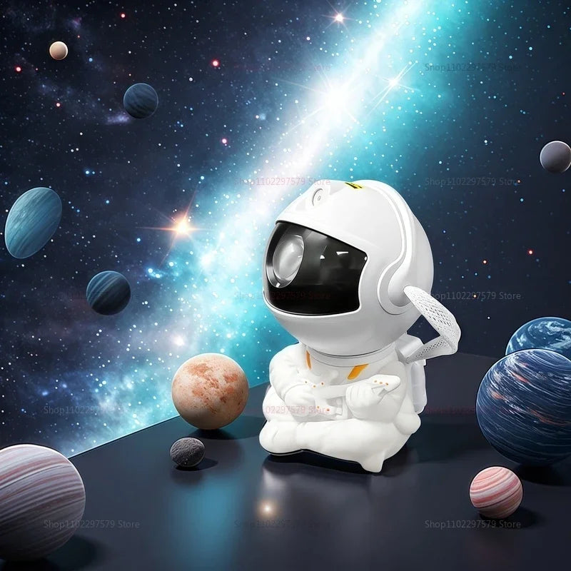 Premium Galaxy & Star Projector — Astronaut LED Night Light for Home & Children
