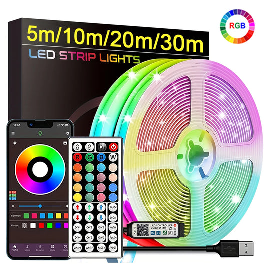 Smart RGB LED Strip Lights – 5m/10m/20m/30m with App Control