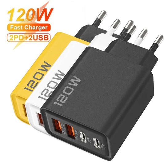 120W 4-Port Fast Charging Adapter for All Devices
