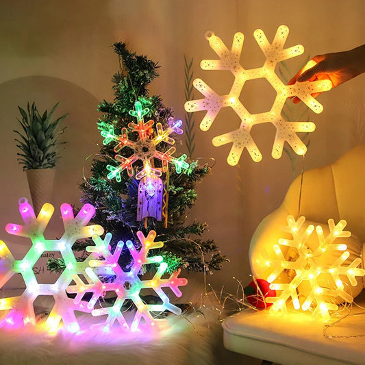 Festive LED Snowflake Battery-Operated Ornament