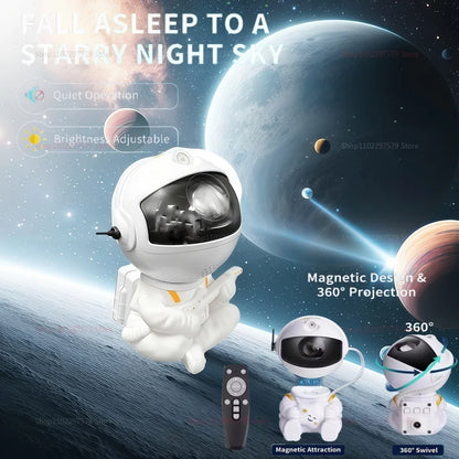 Premium Galaxy & Star Projector — Astronaut LED Night Light for Home & Children