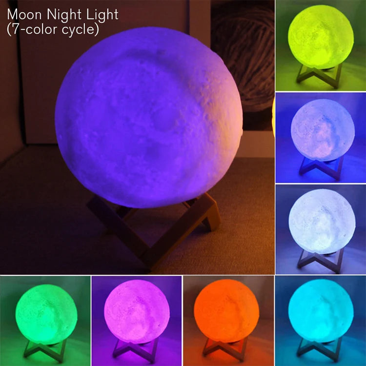 ✨ Luxe LED Moon & Galaxy Book Light – Elegant Bedroom Accent