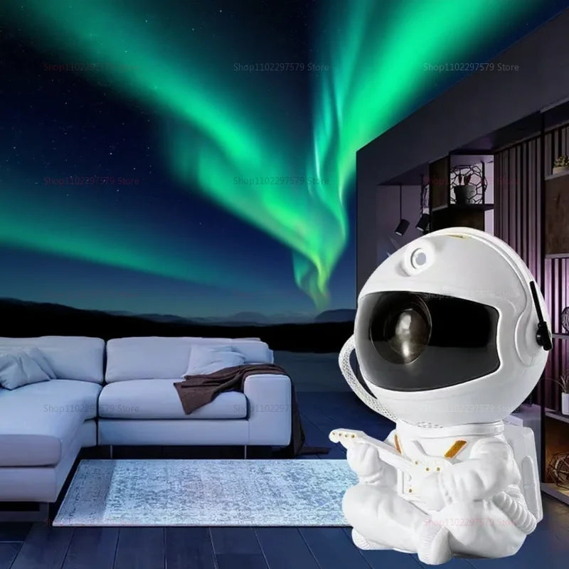 Premium Galaxy & Star Projector — Astronaut LED Night Light for Home & Children
