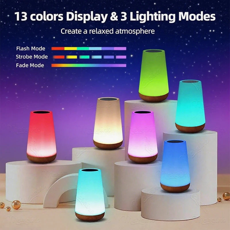 Premium RGB Colour-Changing Night Lamp — Touch & Remote Control, Portable & Rechargeable