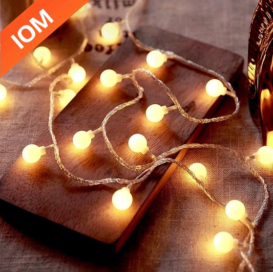 10M LED Ball String Lights – USB/Battery Powered Fairy Lights for Garden & Christmas